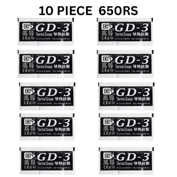 GD-3 THERMAL PASTE 0.5g GREASE CONDUCTIVITY 7.5WM-K GRAY 10