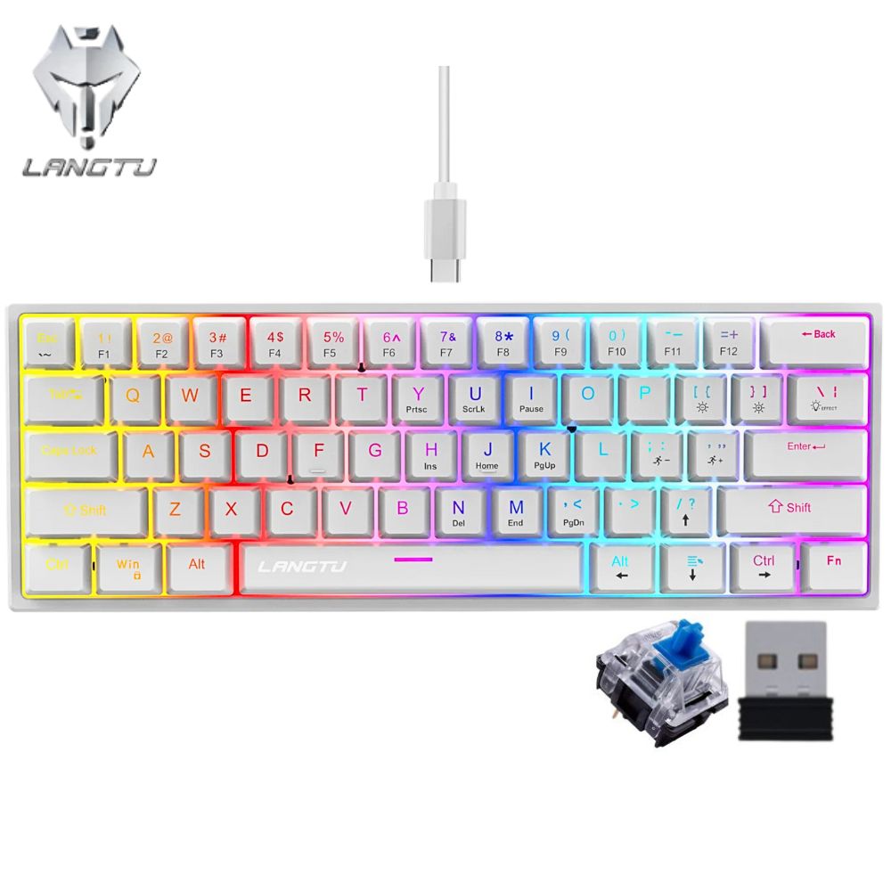 LANGTU G1000 RGB WiRELESS MECHANiCAL KEYBOARD BLUE SWITCH WH 101 (1)