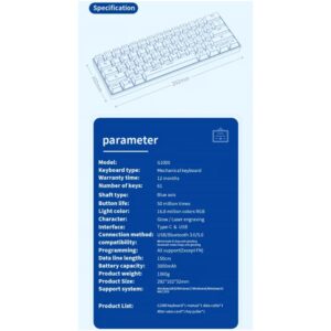 LANGTU G1000 RGB WiRELESS MECHANiCAL KEYBOARD BROWN AND BLACK SW 101 (12)