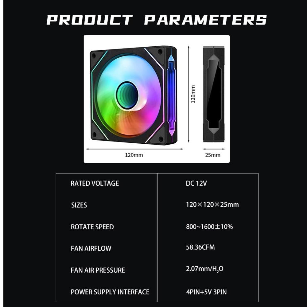 THUNDER FLURRY iNFiNiTY ARGB FAN TCS-i27B Black (3 Fans KiT)
