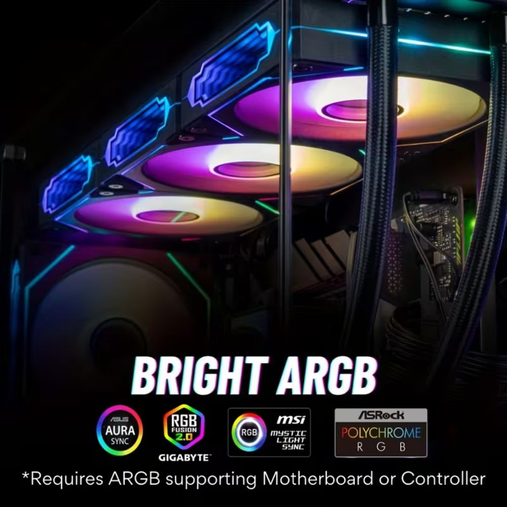 THUNDER FLURRY iNFiNiTY ARGB FAN TCS-i27B Black (3 Fans KiT)