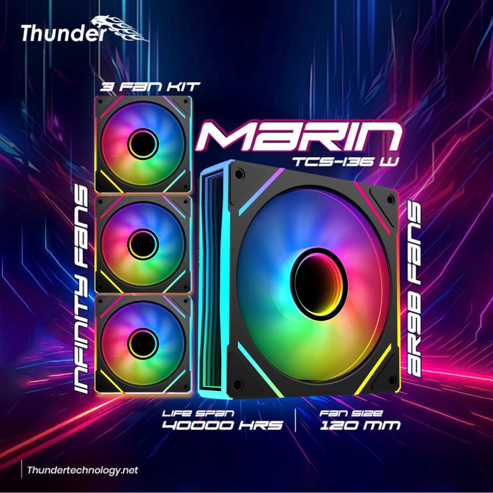 THUNDER MARiN iNFiNiTY ARGB FAN TCS-i36B Black (3 Fans KiT)