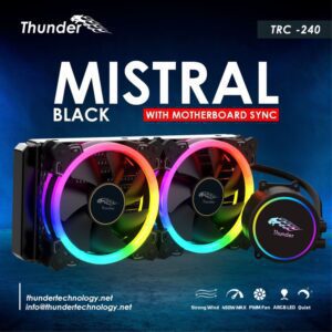 THUNDER MiSTRAL AiO CPU LiQUiD COOLER 240mm BLACK TRC-240 1 (4)