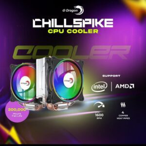 eDRAGON CHillSPiKE RGB CPU COOLER 4 COPPER HEAT PiPE EDC-1512 1011