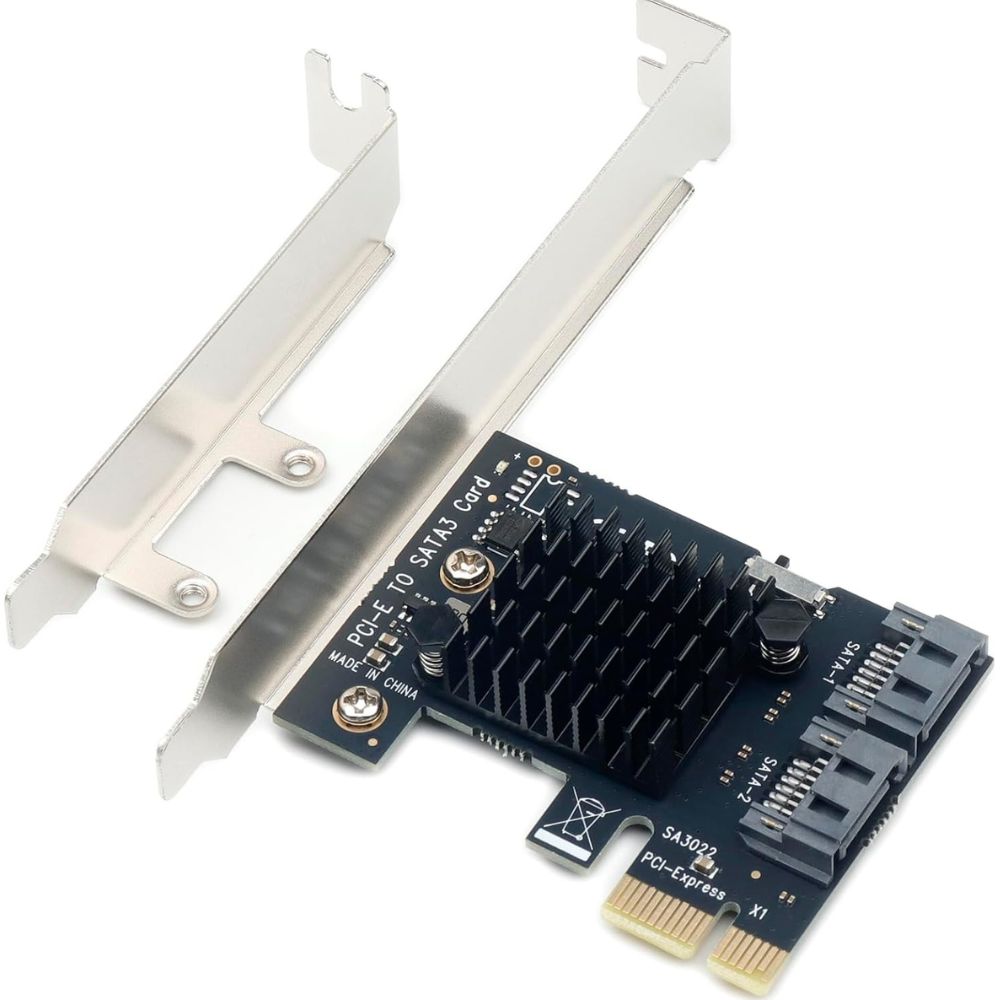 2 PORT SATA CARD PCIe 3.0 6Gbps CONTROLLER EXPANSION CARD
