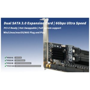 2 PORT SATA CARD PCIe 3.0 6Gbps CONTROLLER EXPANSION CARD 101 (8)