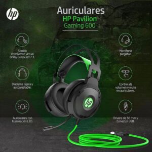 HP PAViLiON 600 USB GAMiNG HEADSET 7.1Ch NOiSE-CANCELiNG MiC (8)