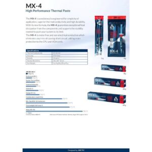 ARCTiC MX-4 THERMAL PASTE 4g CONDUCTIVITY 8.5Wmk (10)