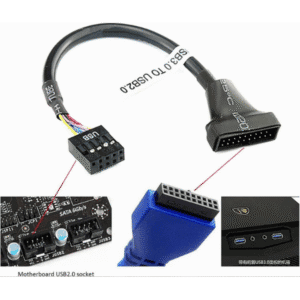 USB 3.0 to 2.0 HEADER ADAPTER 19 Pin MALE to 9 Pin FEMALE CABLE (8)
